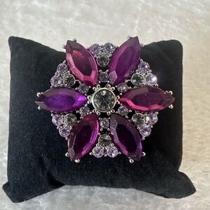 Vintage  Purple and Silver Brooch